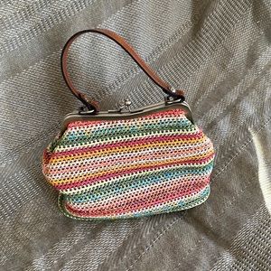 Like New Patricia Nash Leather Wicker purse